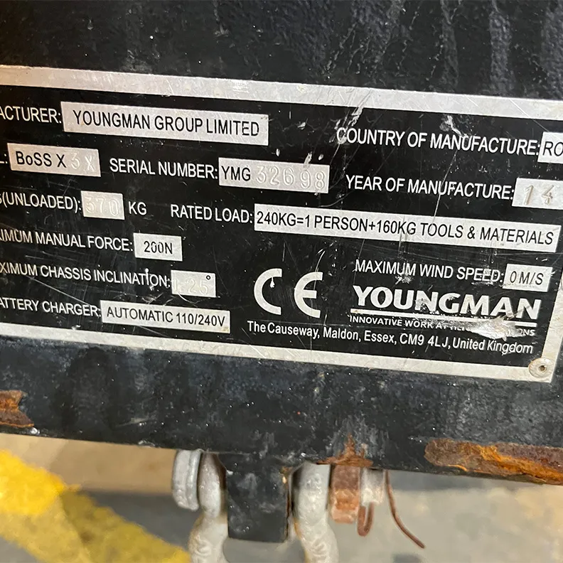 5.2 Scissor Lift Youngman Boss X3X 2014
